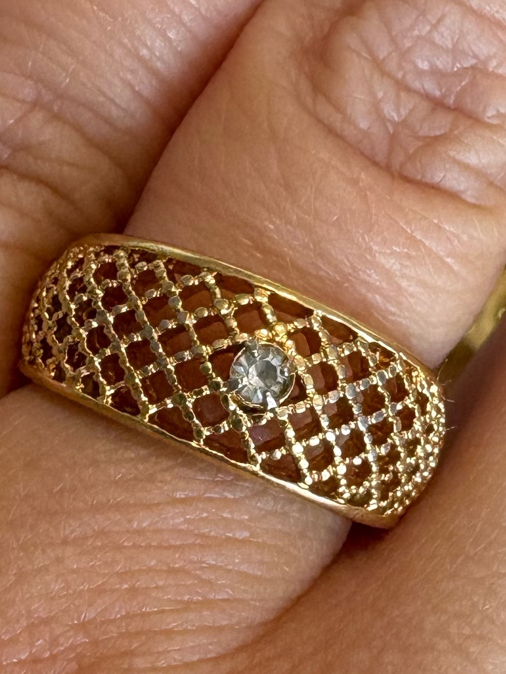 Vintage 1978 Avon Lattice Lace Ring Size 6.75